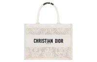 DIOR Embroidery Tote Bag, Shopping Bag, Handbag Medium Size Women's White