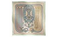 HERMES Silk Scarves Women's Light Green