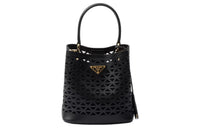 PRADA Panier Leather Shoulder Bag Crossbody Bag Handbag Mini Women's Black