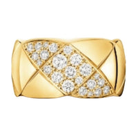 CHANEL 18K Gold, Diamond Rings Unisex Gold