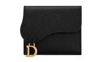 DIOR Saddle Goatskin Saddle Bag Wallet Women's Black