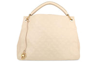 LOUIS VUITTON Leather Handbag Unisex Ivory White