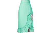 MIU MIU SS22 Leather Long Skirts Women's Green