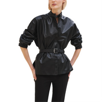 HERMES FW24 Leather Jacket Women's Black