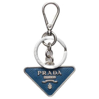 PRADA Leather Keychains Men's Blue