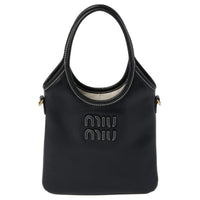 MIU MIU Ivy Leather Shoulder Bag, Crossbody Bag, Handbag Regular Women's Black