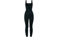 LOUIS VUITTON Fuzzy Knit Bodysuit Jumpsuit Women's Black