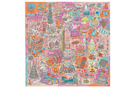 HERMES Silk Scarves Women's Pink/Light Purple/Multicolor