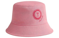 HERMES Cotton Silk Canvas Bucket Hats Women's Pink