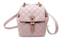 CHANEL Sheepskin Backpack Women's Light Pink Red