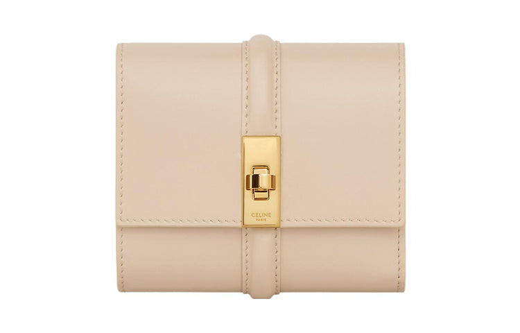 CELINE 16 Calfskin Wallet Small Size Women's Nude