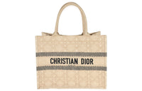 DIOR BookTote Raffia Grass Totes Handbags Large Size Women's Gold/Black