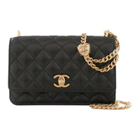 CHANEL Grained Calfskin Shoulder Bag Crossbody Bag Women's Black
