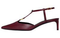 CELINE Triomphe KITTEN Slim Heel High Heels 5cm Women's Red