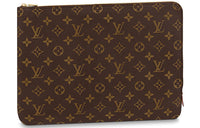LOUIS VUITTON Cow Leather Clutch Medium Size Women's Brown