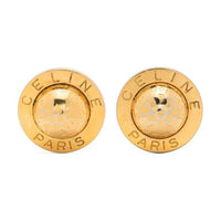 CELINE Metal Clip-On Earrings Women's Gold