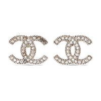 CHANEL Silver-Plated Stud Earrings Women's Silver