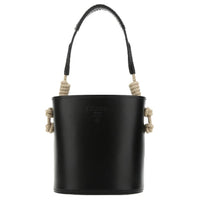 PRADA Cow Leather Bucket Bags Handbags Unisex Black
