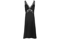 SAINT LAURENT Slip V Neck Lace Dress