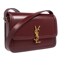 SAINT LAURENT Leather Crossbody Bag Shoulder Bag Women's Burgundy