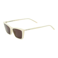 SAINT LAURENT Recycled Acetate Bio-Nylon Irregular Shape Sunglasses Women's Beige