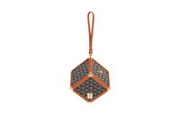 GOYARD Dé Canvas With Leather Wrist Bag Women's Black/Tan