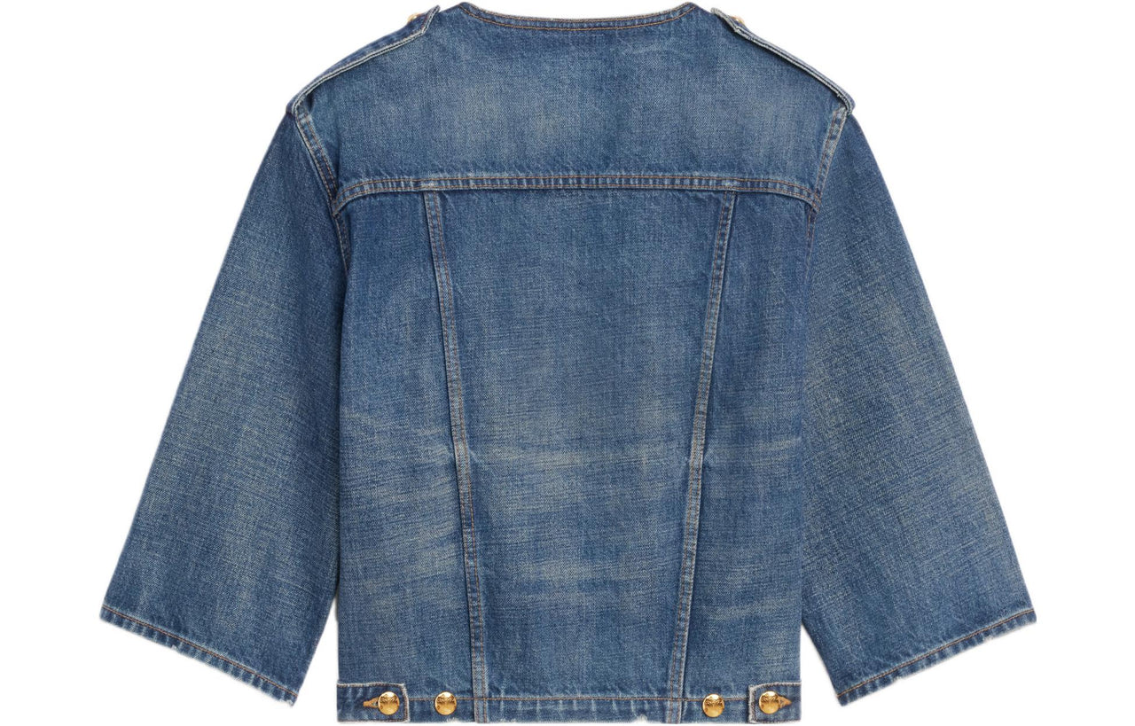 CELINE FW22 Cropped Coat Women's Blue