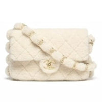 CHANEL Plush Crossbody Bag Shoulder Bag Women's Ecru