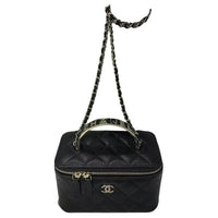 CHANEL Leather Box Bag, Shoulder Bag, Crossbody Bag, Handbag Women's Black