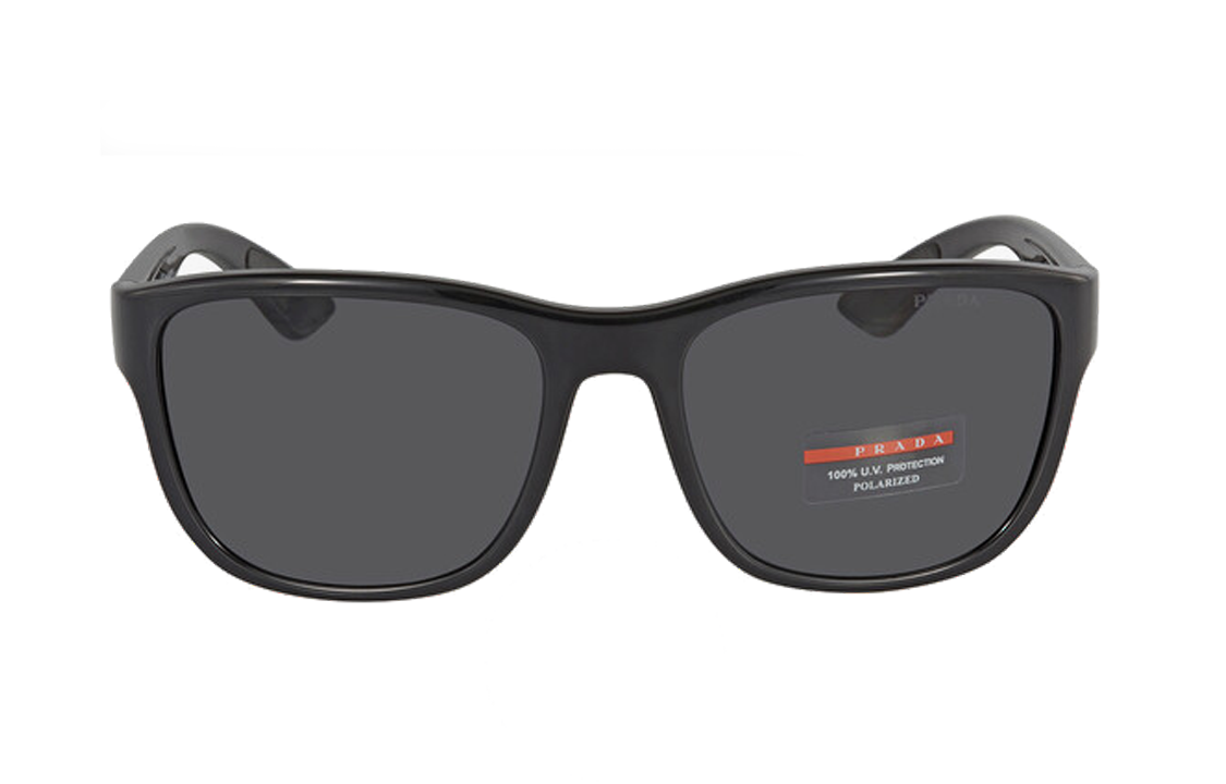 PRADA Acetate Rectangular Sunglasses Men's Black