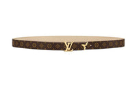 LOUIS VUITTON Leather Leather Belts Women's Brown/White Width: 2cm