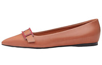 HERMES Doose Flat Shoes Women's Rose Pink