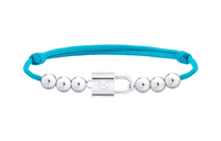 LOUIS VUITTON Q05785 SiLOUIS VUITTONer Lockit Beads Bracelet SiLOUIS VUITTONer And Red Polyester Cord