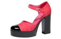 CHANEL Chunky Heel High Heels 11cm Women's Dark Pink