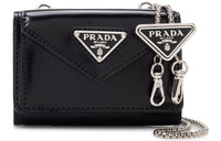 PRADA Calfskin Wallet Women's Black