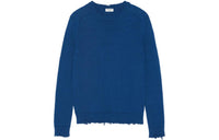 SAINT LAURENT Destroyed Knit Cotton Jumper