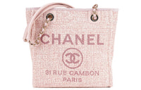 CHANEL Canvas Beach Bag Tote Bag Shopping Bag Shoulder Bag Handbag Regular Women's Pink