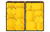 LOUIS VUITTON Leather Paneled Canvas Storage Box Hard Case Unisex Brown/Yellow