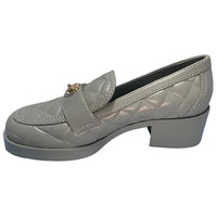 CHANEL Chunky Heel High Heels Women's Gray