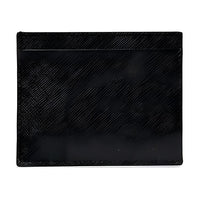 PRADA Cow Leather Card Clip Card Holder Men's Black