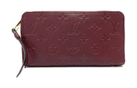 LOUIS VUITTON Leather Wallet Women's Dark Red
