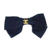 CHANEL 1990-2000s Cc Bow Hair Barrette