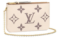 LOUIS VUITTON Monogram Empreinte Leather One Shoulder Handbags Women's Ivory With Rose Pink Accents