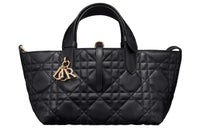 DIOR Cow Leather Handbag Trumpets Women's Black