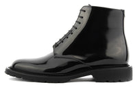 SAINT LAURENT Lace-up Leather Ankle Boots
