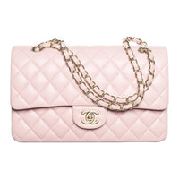 CHANEL Classic Flap CF Lambskin Handbag Women's Pink