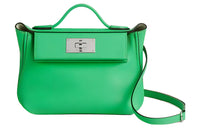 HERMES 24/24 Evercolor With Swift Calfskin Handbag Shoulder Bag Crossbody Bag Mini Women's Comic Green/Bubble Green