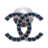 CHANEL 2000 Cc Rhinestone-embellished Pin