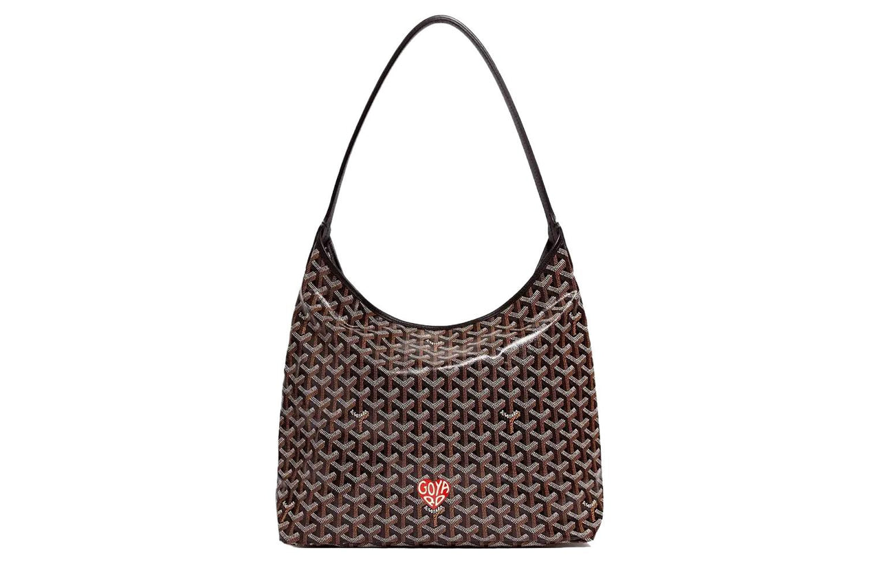 GOYARD Bohème Hobo Canvas With Leather Hobo Bag Shoulder Bag Shoulder Bag Women's Black/Red Small Heart Edition