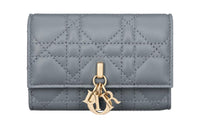DIOR Sheepskin Wallet Extra Small Women's Cloud Blue